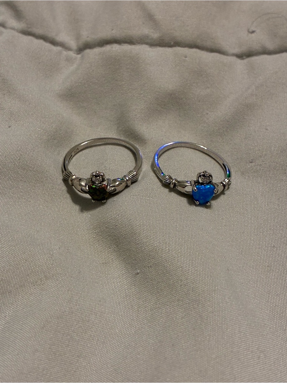 Sterling Silver Claddagh Ring with heart stone